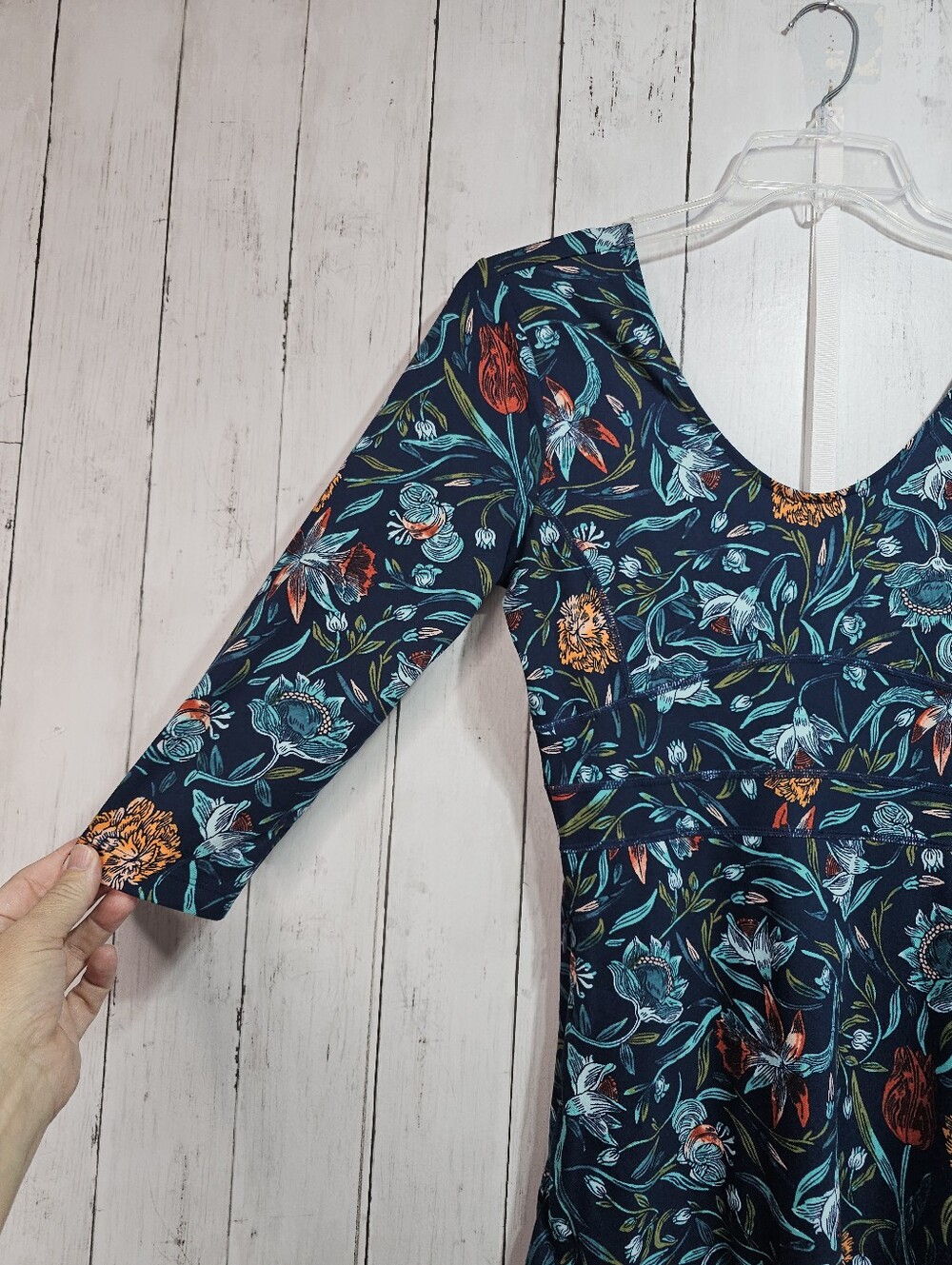 Title Nine Women's Dream Happy Days Floral Print Knit Dress Zip Pockets Size XS. - Picture 6 of 12